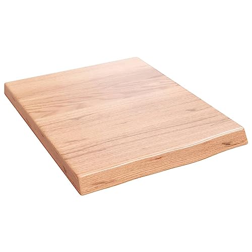 vidaXL Wandregal, Holzregal Regal Handgefertigt mit Baumkante, Wandboard Regalbrett Deko, Bücherregal Hängeregal, Hellbraun 40x50x(2-4) cm Massivholz Eiche Behandelt von vidaXL