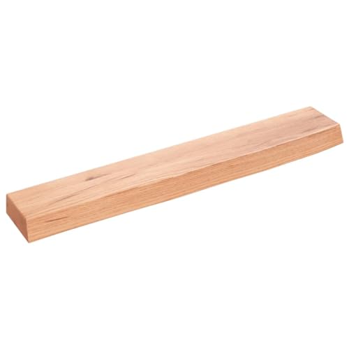 vidaXL Wandregal, Holzregal Regal Handgefertigt mit Baumkante, Wandboard Regalbrett Deko, Bücherregal Hängeregal, Hellbraun 60x10x4cm Massivholz Eiche Behandelt von vidaXL