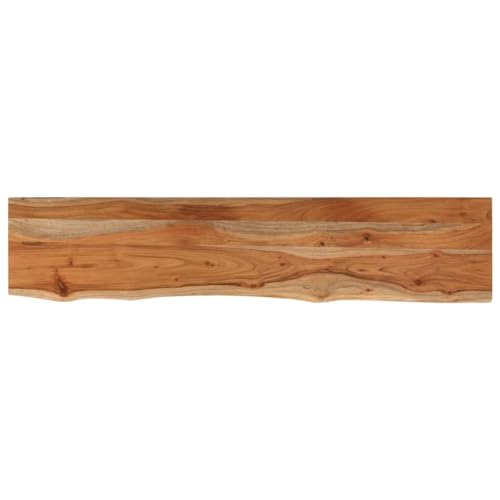 vidaXL Wandregal, Rechteckig Hängeregal mit Baumkante, Schweberegal Regal für Wohnzimmer Büro, Wandmontage Bücherregal Wandboard Holzregal, Massivholz Akazie von vidaXL