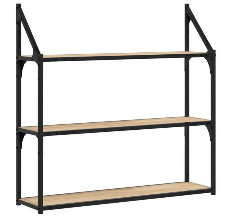 vidaXL Wandregal, Regal 3 Fächer Sonoma-Eiche 80x21x78,5 cm Holzwerkstoff von vidaXL