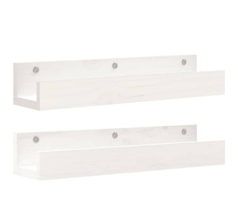 vidaXL Wandregal, Regale 2 Stk. Weiß 50x12x9 cm Massivholz Kiefer vidaXL Wandregal, Regale 2 Stk. Weiß 50x12x9 cm Massivholz Kiefer von vidaXL