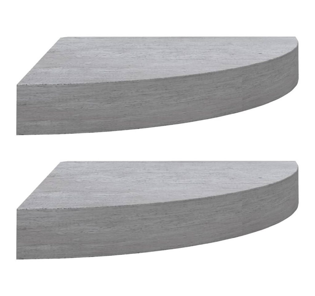 vidaXL Wandregal Eckregal Wandregal Ablage Eck-Schweberegal 2 Stk Betongrau 25x25x3,8 c von vidaXL