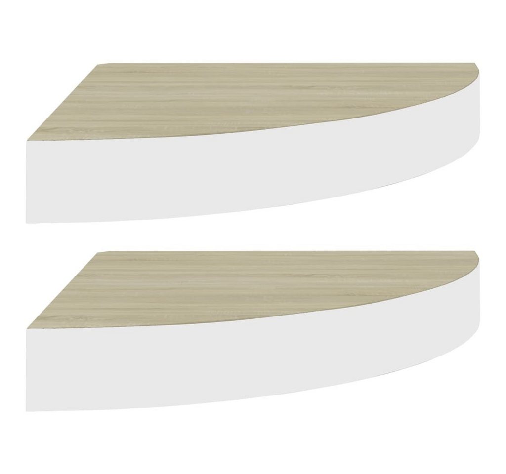 vidaXL Wandregal Eckregal Wandregal Ablage Eck-Schweberegal 2 Stk Eiche und Weiß 35x35x vidaXL Wandregal Eckregal Wandregal Ablage Eck-Schweberegal 2 Stk Eiche und Weiß 35x35x von vidaXL