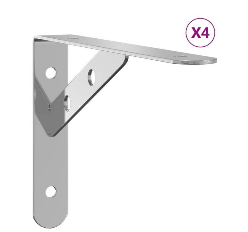 vidaXL Wandregal Regalträger 4 Stk 20x2,5x14 cm Silbern Edelstahl von vidaXL