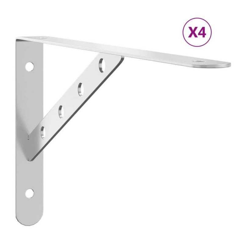 vidaXL Wandregal Regalträger 4 Stk 30x2,5x15,5 cm Silbern Edelstahl von vidaXL