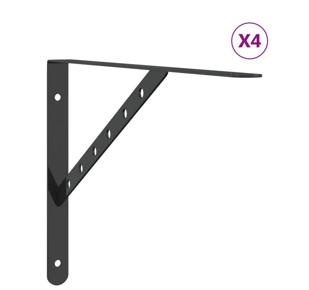 vidaXL Wandregal Regalträger 4 Stk 40x2,5x25 cm Schwarz Edelstahl von vidaXL