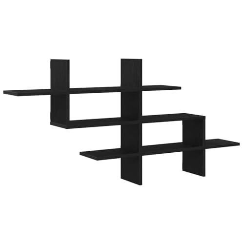 vidaXL Wandregal Schwarz Eichen-Optik 124,5x18x60,5 cm Holzwerkstoff, Schweberegal, schwebendes Regal, Regal, Wandboard, Regal schwebend vidaXL Wandregal Schwarz Eichen-Optik 124,5x18x60,5 cm Holzwerkstoff, Schweberegal, schwebendes Regal, Regal, Wandboard, Regal schwebend von vidaXL