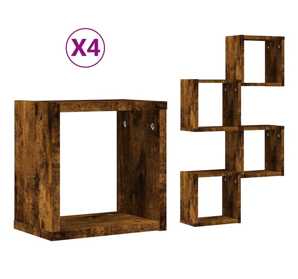 vidaXL Wandregal Schwebende Regale 4 pcs Braun 26 x 15 x 26 cm Holzwerkstoff vidaXL Wandregal Schwebende Regale 4 pcs Braun 26 x 15 x 26 cm Holzwerkstoff von vidaXL