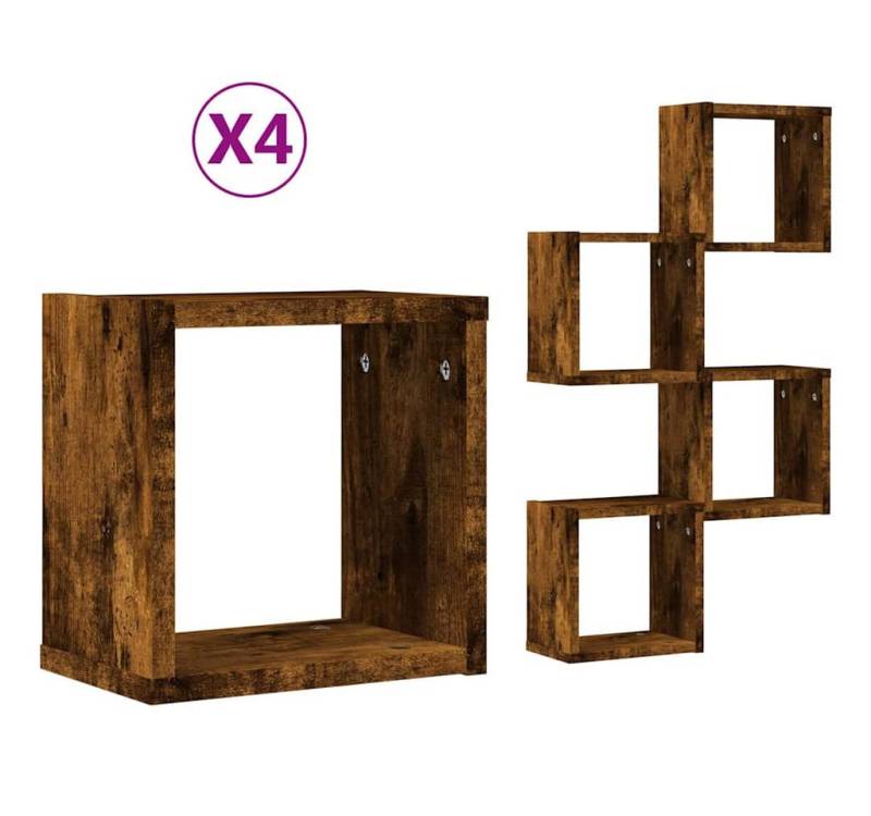 vidaXL Wandregal Schwebende Regale 4 pcs Braun 26 x 15 x 26 cm Holzwerkstoff von vidaXL