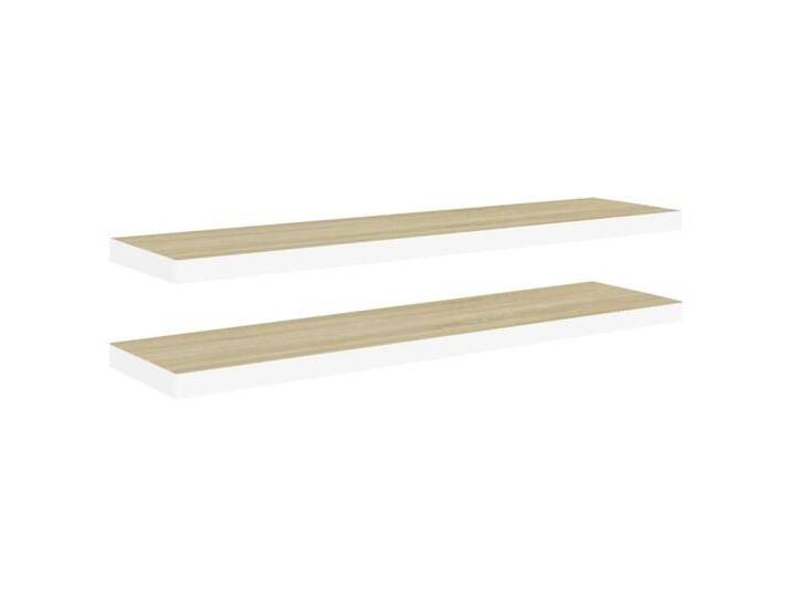 vidaXL Wandregal Schweberegal Wandboard Hängeregal Wandablage Wandregal 2 Stk Eiche und, bunt von vidaXL