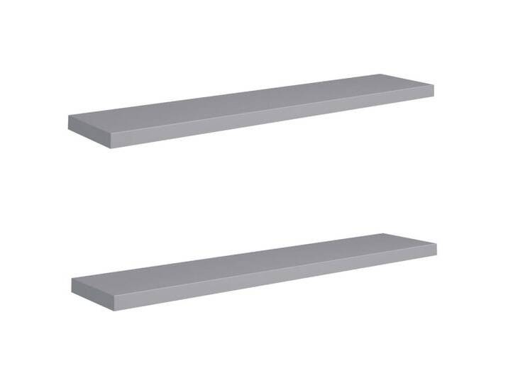 vidaXL Wandregal Schweberegal Wandboard Hängeregal Wandablage Wandregal 2 Stk Grau 120x, grau von vidaXL