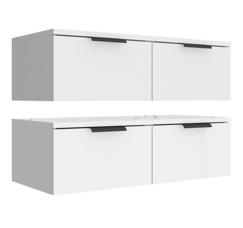 vidaXL Wandregal Wandschränke 2 Stk Weiß 68x30x20 cm Spanplatte von vidaXL