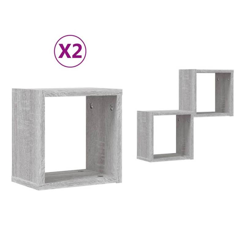 vidaXL Wandregal Wandwürfelregale 2er-Set Grau Sonoma 26x15x26 cm Hergestellt aus Holz vidaXL Wandregal Wandwürfelregale 2er-Set Grau Sonoma 26x15x26 cm Hergestellt aus Holz von vidaXL
