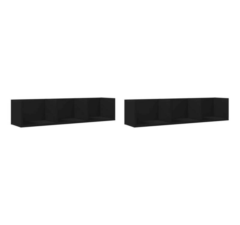 vidaXL Kommode, Wandschränke 2 Stk. Schwarz 75x18x16,5 cm Holzwerkstoff von vidaXL