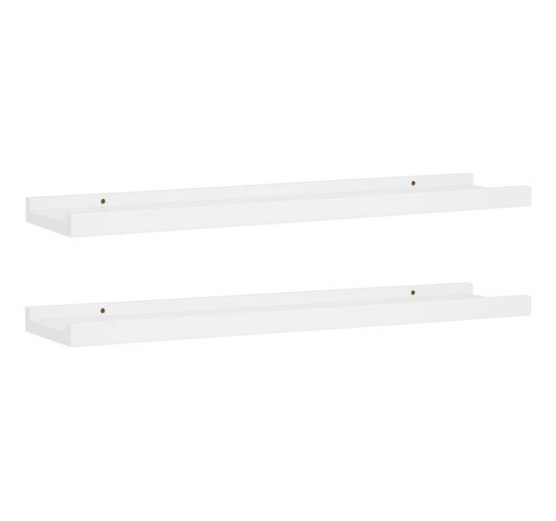 vidaXL Wandregal, Bilderleisten 2 Stk. Weiß 60x9x3 cm MDF von vidaXL