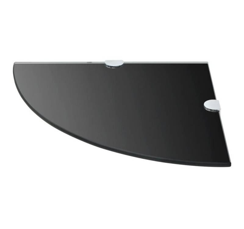 vidaXL Wandregal, Eckregal mit verchromten Halterungen Glas Schwarz 35 x 35 cm von vidaXL