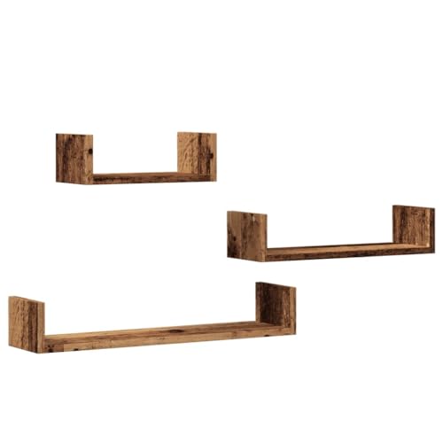 vidaXL Wandregale 3 STK. Altholz-Optik Holzwerkstoff, Schweberegal, schwebendes Regal, Regale, Wandboard, Regal, Hängeregal, Regalbrett, CD-Regal vidaXL Wandregale 3 STK. Altholz-Optik Holzwerkstoff, Schweberegal, schwebendes Regal, Regale, Wandboard, Regal, Hängeregal, Regalbrett, CD-Regal von vidaXL