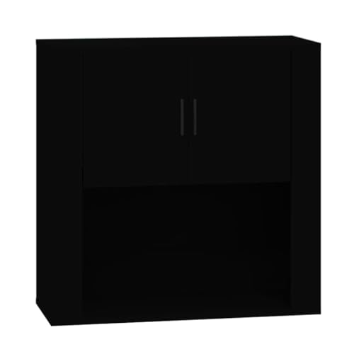 vidaXL Wandschrank, Hängeschrank mit viel Stauraum, Aufsatz für Schrank Sideboard, Schwebeschrank Beistellschrank Schwebend, Schwarz Holzwerkstoff vidaXL Wandschrank, Hängeschrank mit viel Stauraum, Aufsatz für Schrank Sideboard, Schwebeschrank Beistellschrank Schwebend, Schwarz Holzwerkstoff von vidaXL