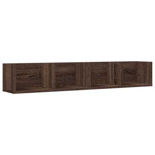 vidaXL Wandschrank, Wandregal mit Stauraum, Hängeregal Bücherregal für Wohnzimmer, Schweberegal Regal TV Schrank, Braun Eichen-Optik Holzwerkstoff vidaXL Wandschrank, Wandregal mit Stauraum, Hängeregal Bücherregal für Wohnzimmer, Schweberegal Regal TV Schrank, Braun Eichen-Optik Holzwerkstoff von vidaXL
