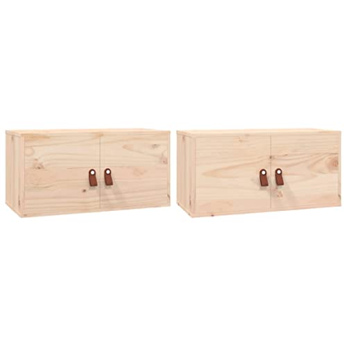 vidaXL Wandschrank 2 STK., Hängeschrank mit viel Stauraum, Schwebeschrank für Wohnzimmer, TV Schrank Wohnzimmerschrank Holzschrank, Massivholz Kiefer vidaXL Wandschrank 2 STK., Hängeschrank mit viel Stauraum, Schwebeschrank für Wohnzimmer, TV Schrank Wohnzimmerschrank Holzschrank, Massivholz Kiefer von vidaXL