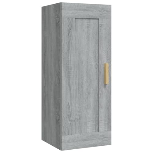 vidaXL Wandschrank Hängeschrank Aufbewahrung Wohnzimmer Bücherschrank Schrank Mehrzweckschrank Lagerschrank Grau Sonoma 35x34x90cm Holzwerkstoff von vidaXL