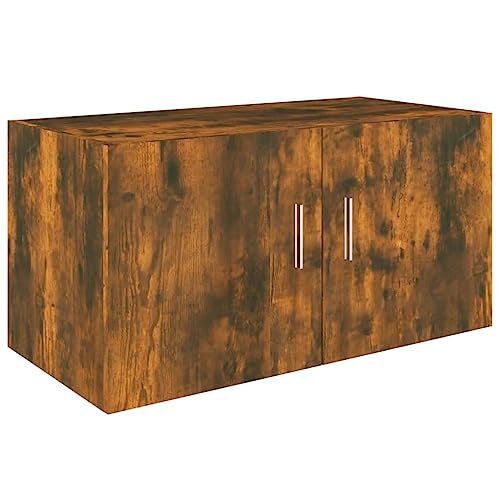 vidaXL Wandschrank Hängeschrank Aufbewahrung Wohnzimmer Bücherschrank Schrank Mehrzweckschrank Lagerschrank Räuchereiche 80x39x40cm Holzwerkstoff von vidaXL