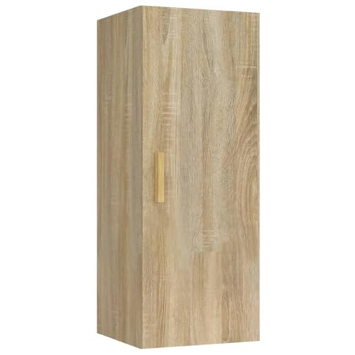 vidaXL Wandschrank Hängeschrank Aufbewahrung Wohnzimmer Bücherschrank Schrank Mehrzweckschrank Lagerschrank Sonoma-Eiche 34,5x34x90cm Holzwerkstoff von vidaXL