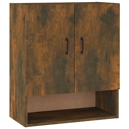 vidaXL Wandschrank Hängeschrank Bücherschrank Mehrzweckschrank Lagerschrank Schrank Wohnzimmer Räuchereiche 60x31x70cm Holzwerkstoff von vidaXL