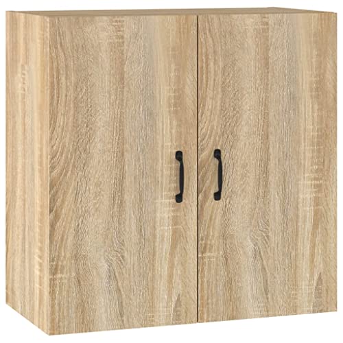 vidaXL Wandschrank Hängeschrank Lagerschrank Bücherschrank Schrank Aufbewahrungsschrank Wohnzimmer Schlafzimmer Sonoma-Eiche 60x31x60cm Holzwerkstoff von vidaXL