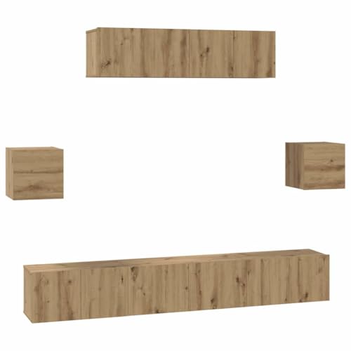 vidaXL Wand-Schrank Artisan aus Eiche mit beschichtetem Holz, 80cm, 7-teiliges Set. Viel Platz für Deine Sachen, Mattes Finish, modernes Design vidaXL Wand-Schrank Artisan aus Eiche mit beschichtetem Holz, 80cm, 7-teiliges Set. Viel Platz für Deine Sachen, Mattes Finish, modernes Design von vidaXL