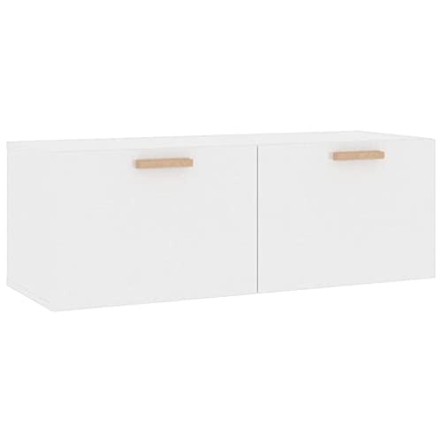 vidaXL Wandschrank TV Schrank Hängeschrank Fernsehschrank Lowboard Fernsehtisch HiFi TV Möbel Wohnzimmer Hochglanz-Weiß 100x36,5x35cm Holzwerkstoff von vidaXL