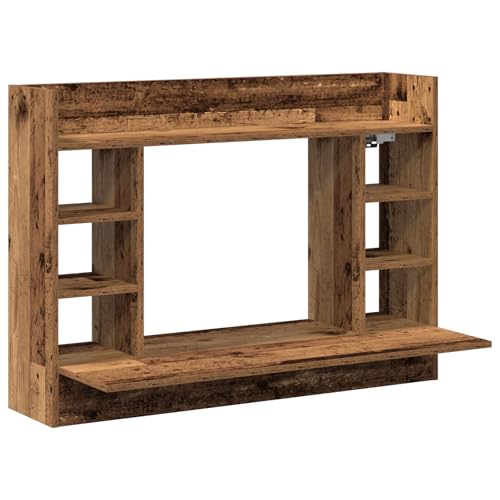 vidaXL Wandmontierter Schreibtisch Eichenausführung 105X48X75 cm Holzwerkstoff Platzsparend Schwebend Für Home Office Computerarbeitsplatz Modern Stauraumlösungen Möbel Rustikale Mit Regalen Lösungen von vidaXL