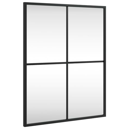 vidaXL Wandspiegel, Hängend Rechteckig Spiegel Badspiegel, Fensterspiegel für Badezimmer Wohnzimmer, Dekospiegel Flurspiegel, Schwarz 40x50 cm Eisen von vidaXL