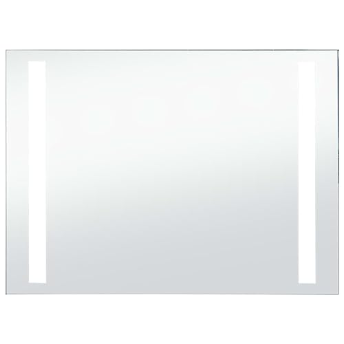 vidaXL Wandspiegel Badezimmer mit LED Spiegel Badspiegel Badezimmerspiegel Lichtspiegel 100x60cm Glas Aluminiumrahmen IP 44 6 W Silbern von vidaXL