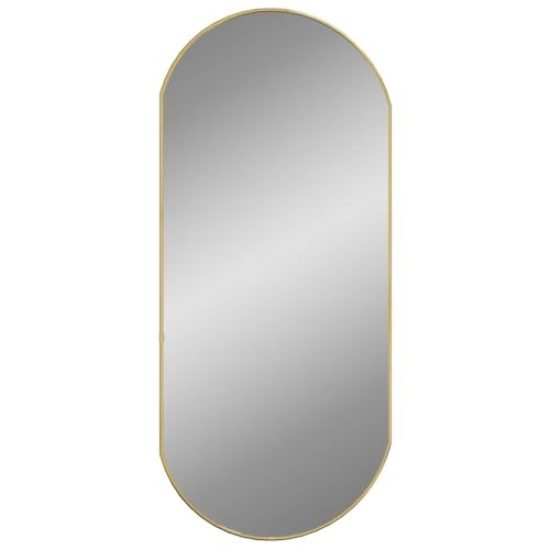 vidaXL Wandspiegel Flurspiegel Spiegel Badspiegel Hängespiegel Dekospiegel Schminkspiegel Badezimmer Garderobe Flur Golden 90x40cm Oval von vidaXL