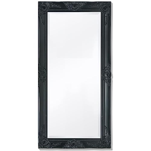 vidaXL Wandspiegel Garderobe Spiegel Badspiegel Antik Barock 100x50 cm Schwarz von vidaXL