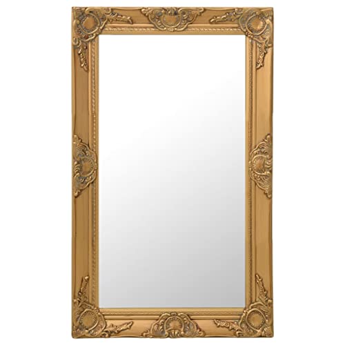 vidaXL Wandspiegel im Barock-Stil Antik mit Montagehaken Hängespiegel Dekospiegel Badspiegel Spiegel Flurspiegel Garderobe 50x80cm Golden von vidaXL