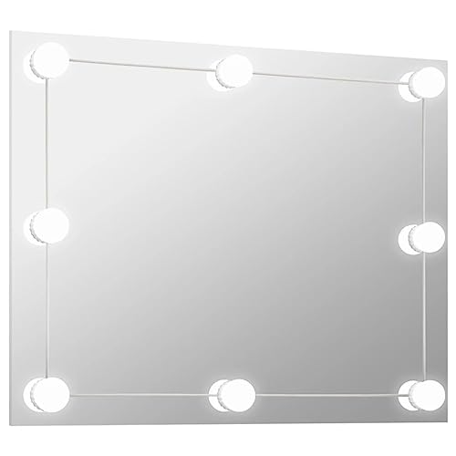 vidaXL Wandspiegel ohne Rahmen mit LED-Beleuchtung Kosmetikspiegel Spiegel Schminkspiegel Frisierspiegel Hängespiegel Dekospiegel Rechteckig Glas von vidaXL