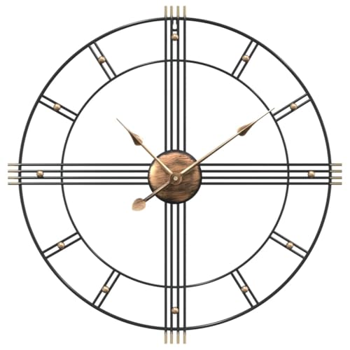vidaXL Wanduhr Schwarz Ø60 cm Eisen, Uhr, Wanduhr für Wohnzimmer, Schlafzimmer, Badezimmer vidaXL Wanduhr Schwarz Ø60 cm Eisen, Uhr, Wanduhr für Wohnzimmer, Schlafzimmer, Badezimmer von vidaXL