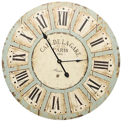 vidaXL Wanduhr Vintage-Charme Wohnzimmeruhr Bürouhr Analoguhr Wand Uhr Dekouhr Küchenuhr Wohnzimmer Wandtattoo Rund Mehrfarbig 60cm MDF vidaXL Wanduhr Vintage-Charme Wohnzimmeruhr Bürouhr Analoguhr Wand Uhr Dekouhr Küchenuhr Wohnzimmer Wandtattoo Rund Mehrfarbig 60cm MDF von vidaXL