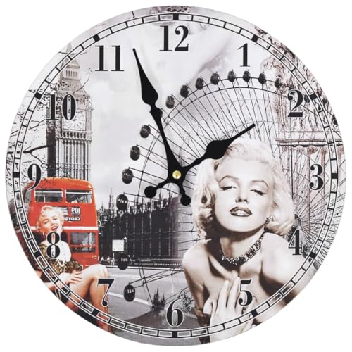 vidaXL Wanduhr Vintage Marilyn Monroe 30 cm Analog Uhr Küchenuhr Wohnzimmer vidaXL Wanduhr Vintage Marilyn Monroe 30 cm Analog Uhr Küchenuhr Wohnzimmer von vidaXL