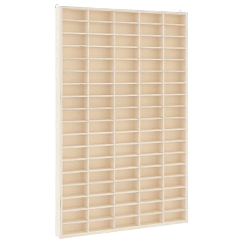 vidaXL Sammlervitrine aus Holz mit 90 Fächern, Sammlervitrine mit 90 Fächern, Hängevitrine für Wohnzimmer Esszimmer Schlafzimmer, Wandregal Hängeregal Vitrine Deko von vidaXL