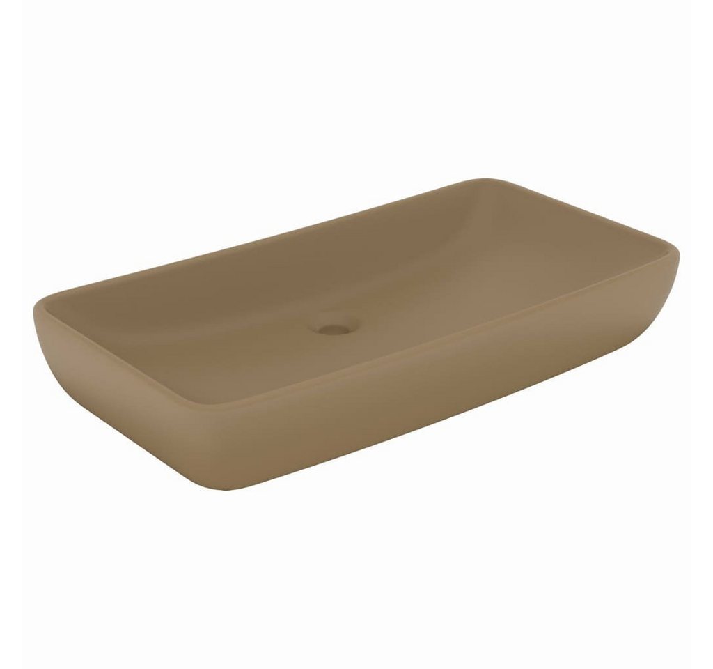 vidaXL Waschbecken Luxus-Waschbecken Rechteckig Matt Creme 71x38 cm Keramik von vidaXL