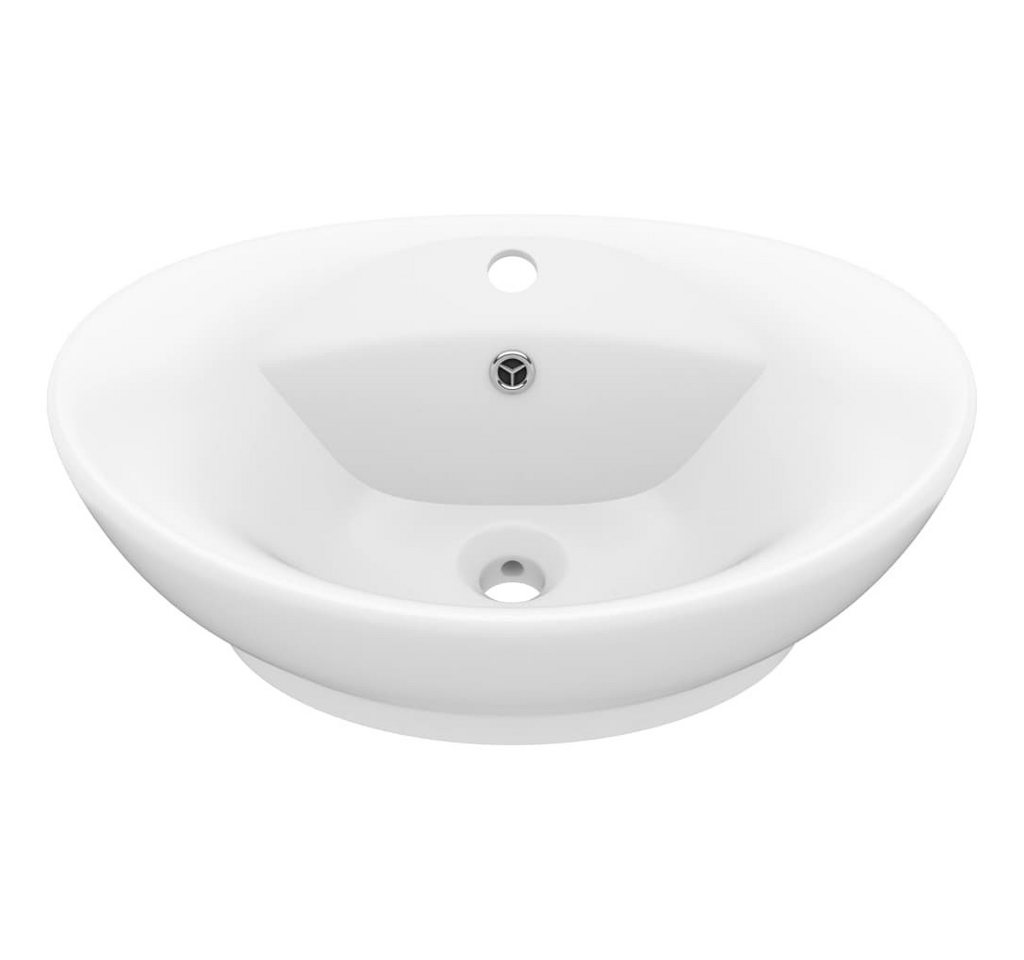 vidaXL Waschbecken Luxus-Waschbecken Überlauf Oval Matt-Weiß 58,5x39 cm Keramik von vidaXL