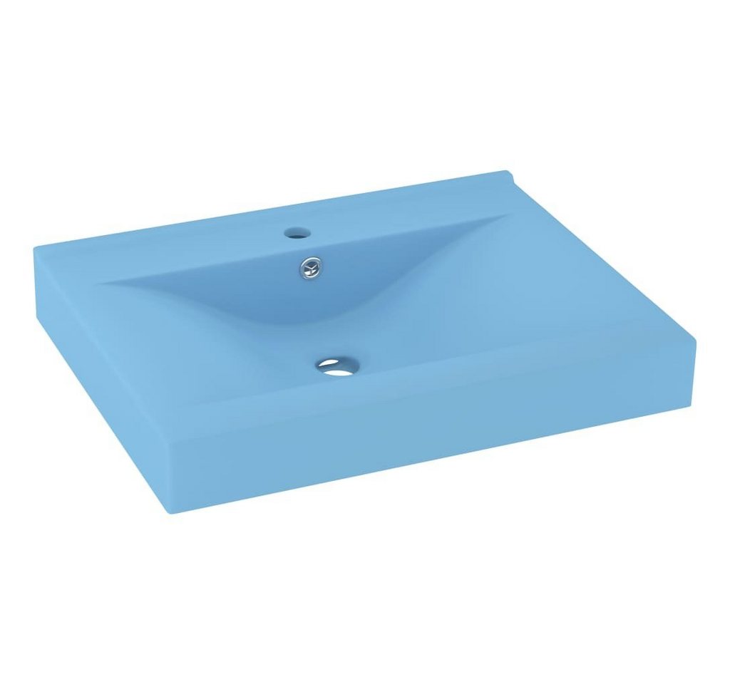 vidaXL Waschbecken Luxus-Waschbecken mit Hahnloch Matt-Hellblau 60x46 cm Keramik von vidaXL