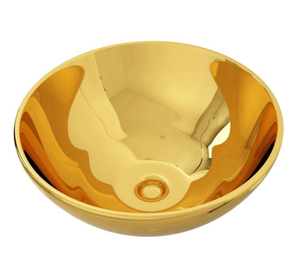 vidaXL Waschbecken Waschbecken 32,5 x 14 cm Keramik Golden von vidaXL