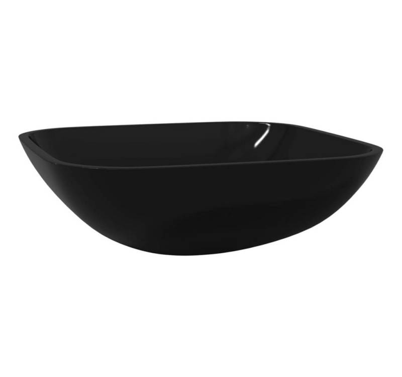 vidaXL Waschbecken Waschbecken Glas 42x42x14 cm Schwarz von vidaXL