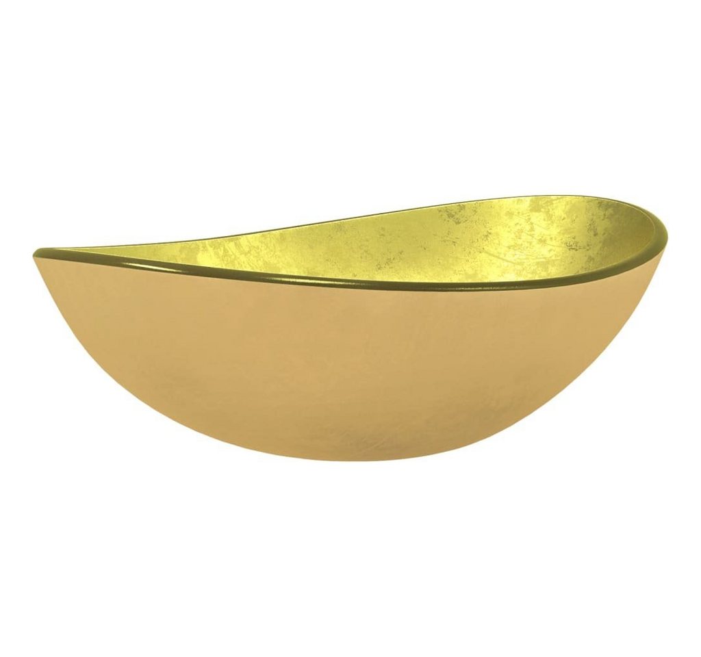 vidaXL Waschbecken Waschbecken Hartglas 54,5x35x15,5 cm Golden von vidaXL