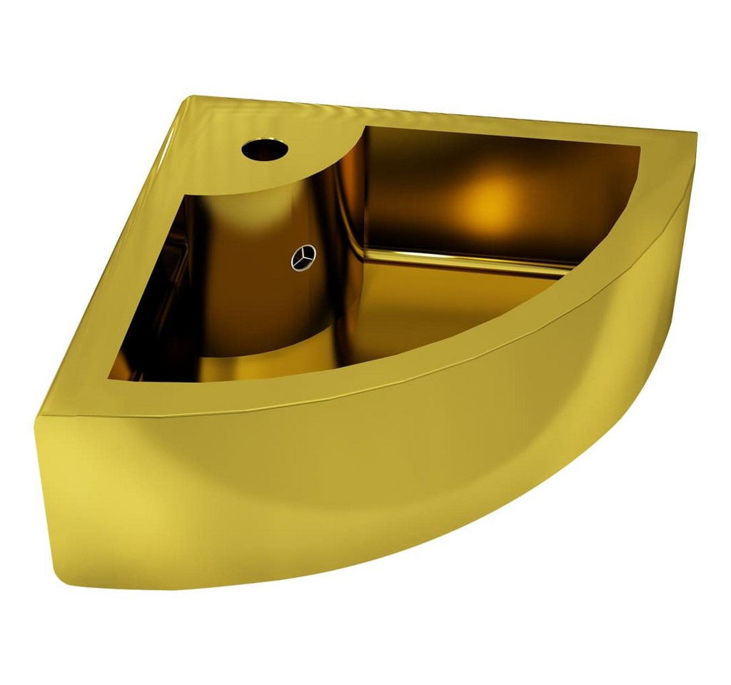 vidaXL Waschbecken Waschbecken mit Überlauf 45 x 32 x 12,5 cm Keramik Golden vidaXL Waschbecken Waschbecken mit Überlauf 45 x 32 x 12,5 cm Keramik Golden von vidaXL