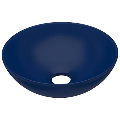 vidaXL Waschbecken mit Abflussloch Waschschale Aufsatzwaschbecken Waschtisch Waschplatz Handwaschbecken Badezimmer Keramik Dunkelblau Rund vidaXL Waschbecken mit Abflussloch Waschschale Aufsatzwaschbecken Waschtisch Waschplatz Handwaschbecken Badezimmer Keramik Dunkelblau Rund von vidaXL